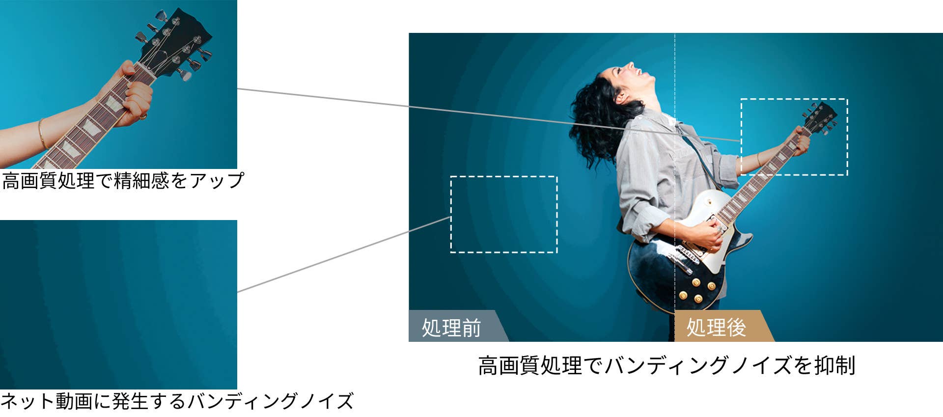 高画質処理でバンディングノイズを抑制・精細感をアップ_レグザ